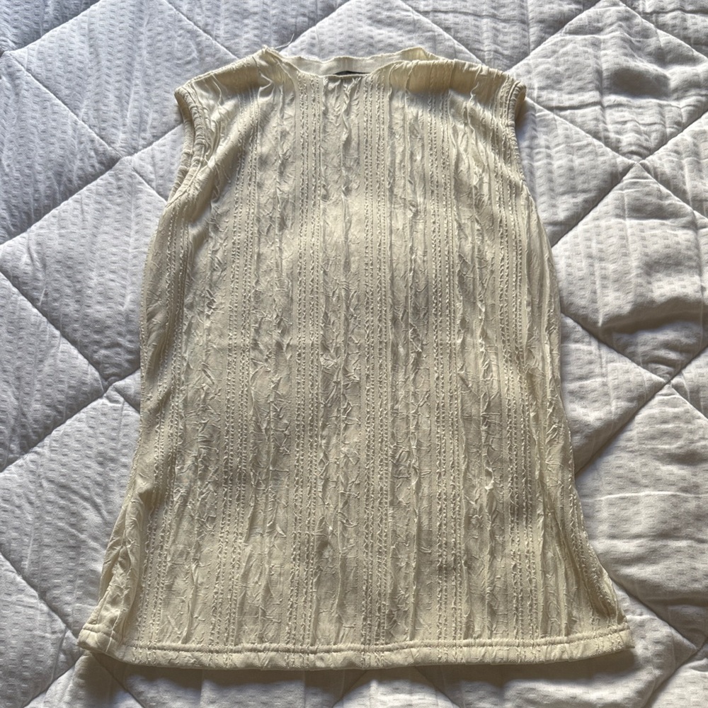 SHEIN Cream Textured Tank Top